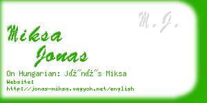 miksa jonas business card